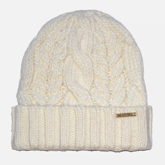 Michael Kors Accessories - Michael Kors Womens Cable Knit Beanie Hat Winter Cream Acrylic Blend